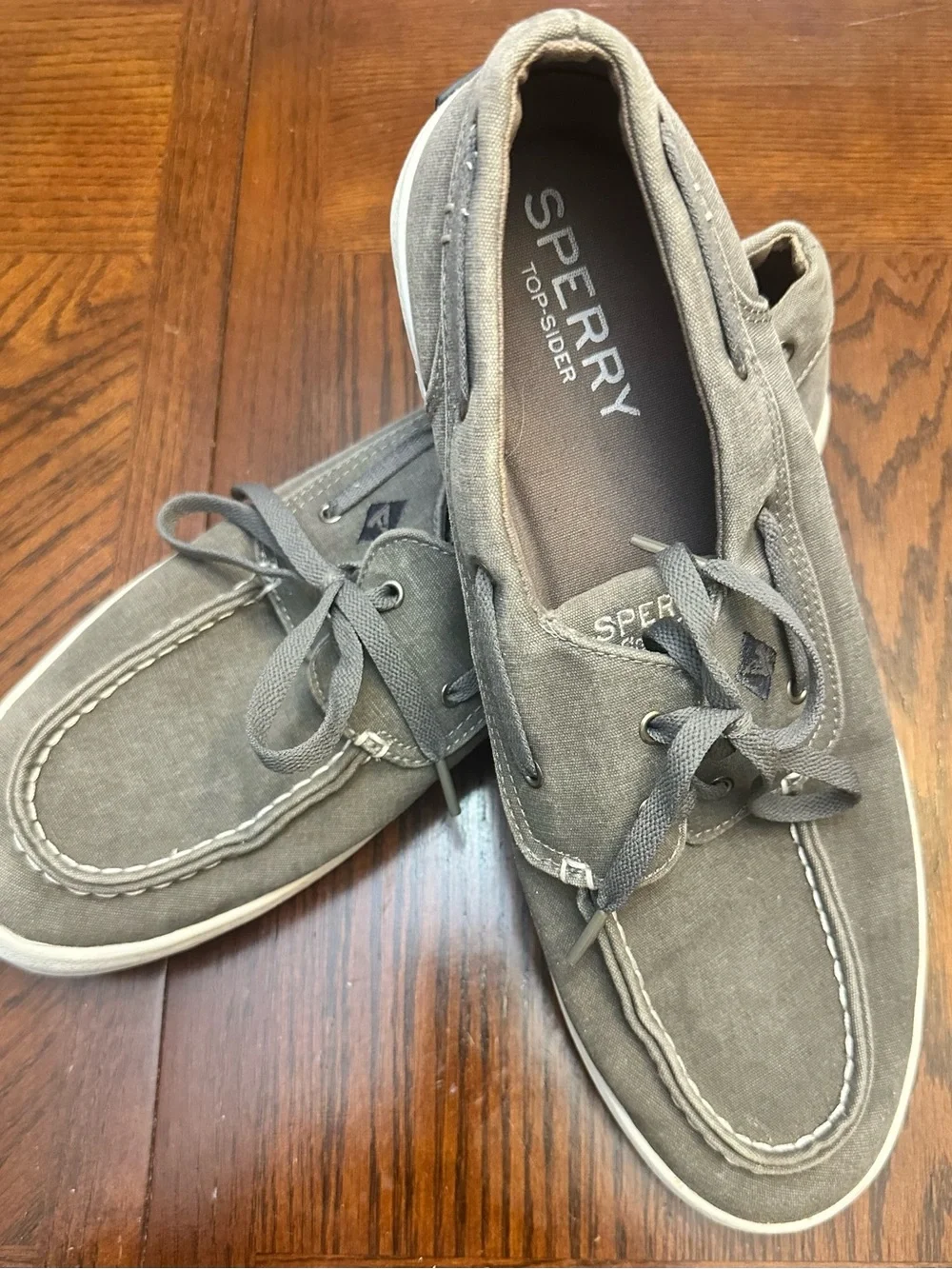 Sperry Men’s Taupe Canvas Boat Shoes